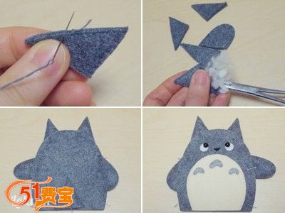 51费宝网：手工制作做龙猫拉线钥匙包