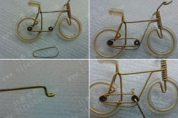 教你如何利用铜丝做逼真的迷你自行车 