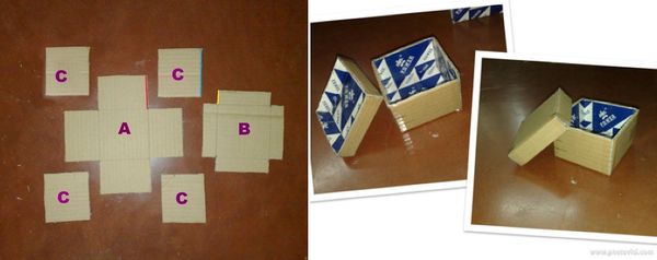 硬纸板手工制作：diy方盒首饰盒