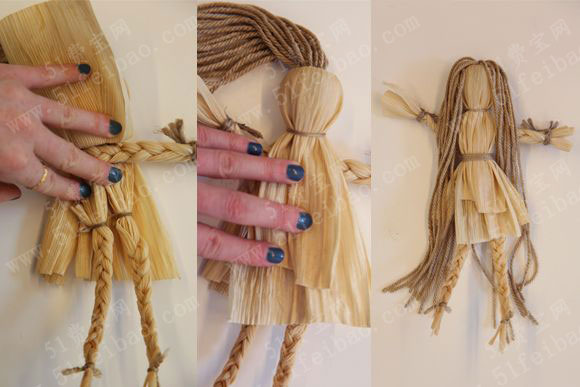 DIY玉米皮人偶，编织玉米皮娃娃图解教程