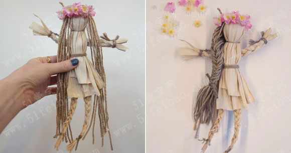 DIY玉米皮人偶，编织玉米皮娃娃图解教程