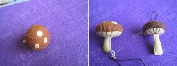 手缝不织布小蘑菇制作教程