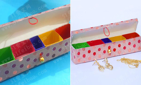 使用牙膏盒子改造多格首饰盒 - 废物利用手工diy小制作 - 51费宝网