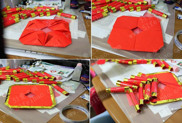 红包袋二次利用新年爆竹挂饰做法