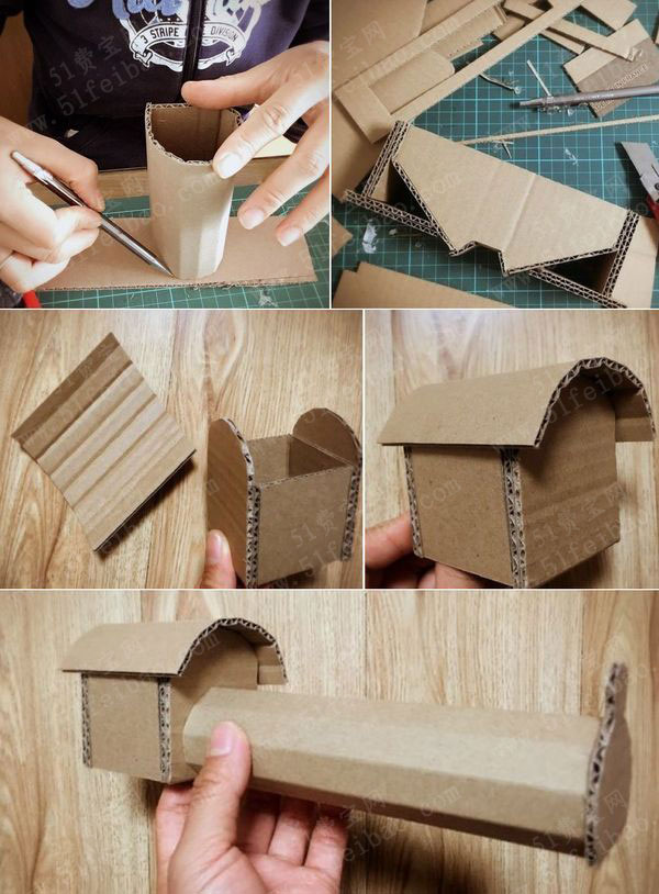 快递箱子如此创意改造diy加长火车