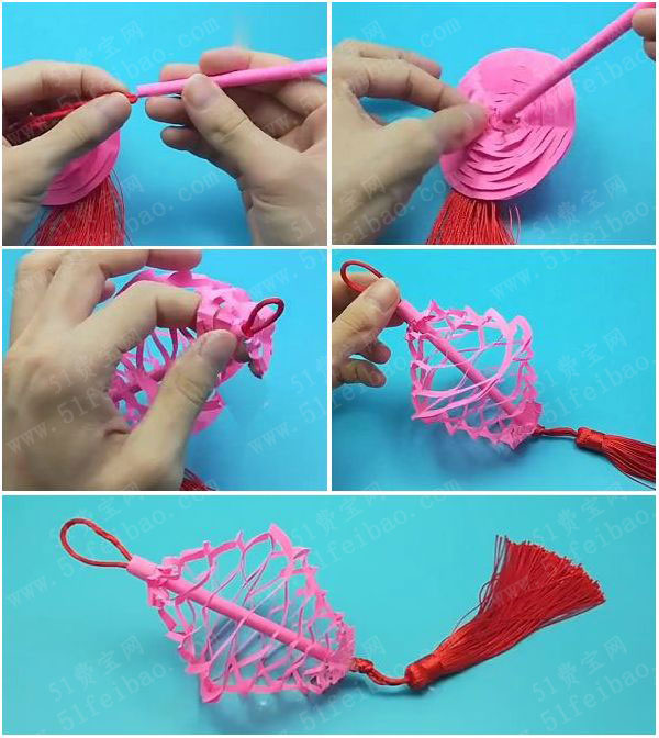 教你怎样做新年diy剪纸拉花灯笼