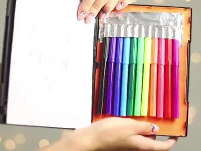 diy开学水彩笔写字板笔盒