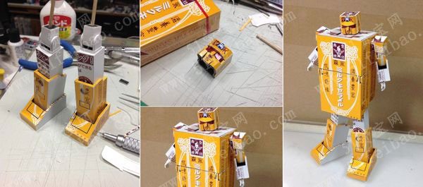 软包装饮料纸盒diy擎天柱模型玩具