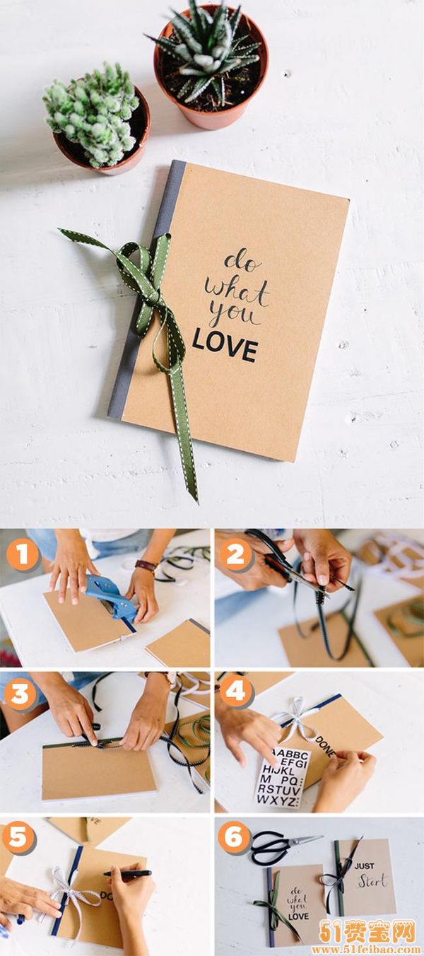 自己改造文艺范diy创意封面记事本 - 废物利用手工diy小制作 - 51费宝