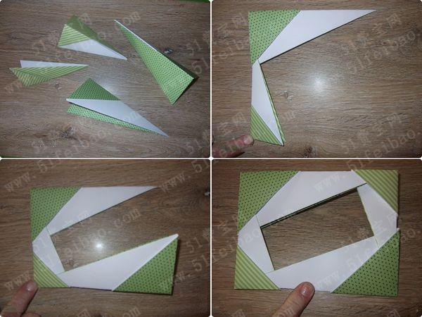 用包装纸做折纸相架图解教程