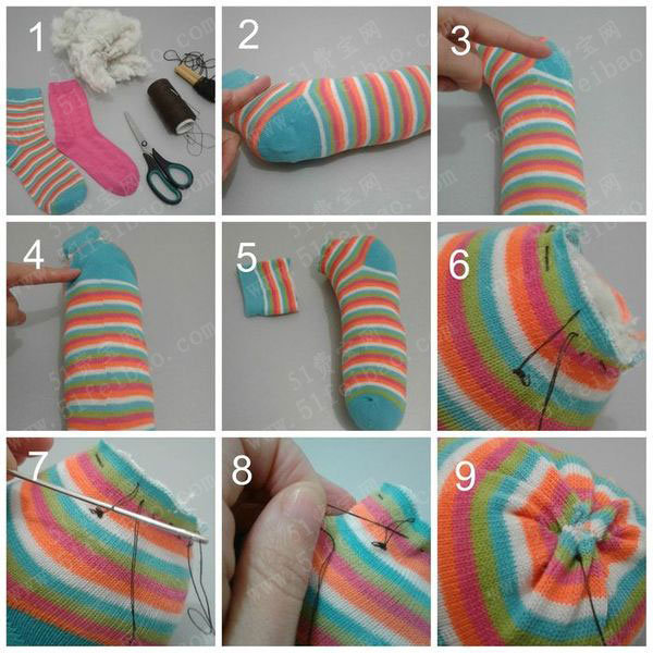 手工棉袜子的制作方法图片