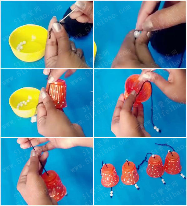 diy唯美一次性杯子风铃挂饰的教程图解