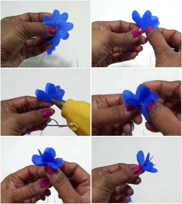 废环保袋diy美丽花束的制作教学