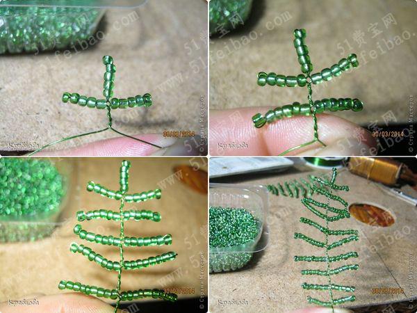 串珠小手工，怎么做一株串珠花树