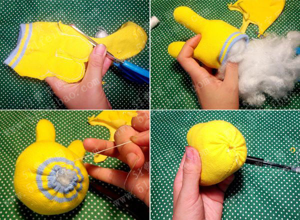 色彩袜子diy简易手作布偶娃娃 - 废物利用手工diy小制作 - 51费宝网