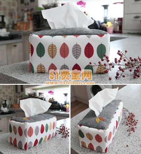 新年手缝布艺纸巾盒制作方法
