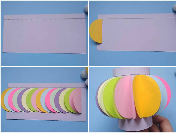 一步步教你怎样diy彩纸圆形灯笼