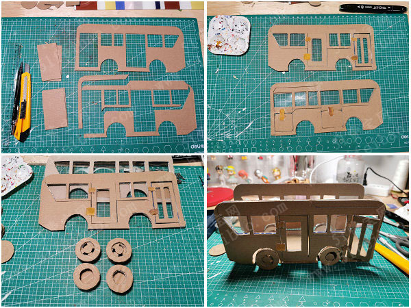 diy环保儿童玩具,旧纸箱改造玩具大巴公交车