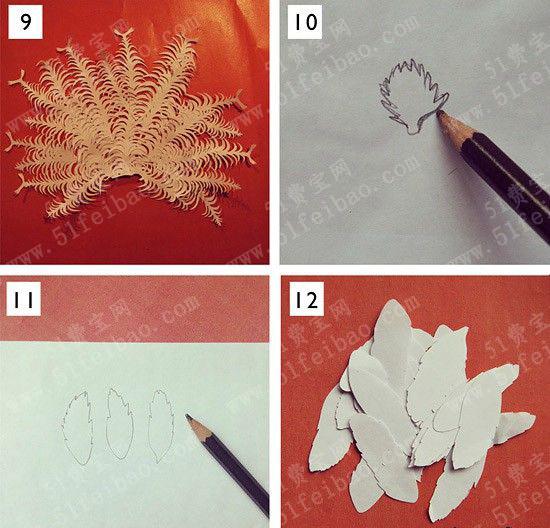 教你如何做剪纸立体孔雀