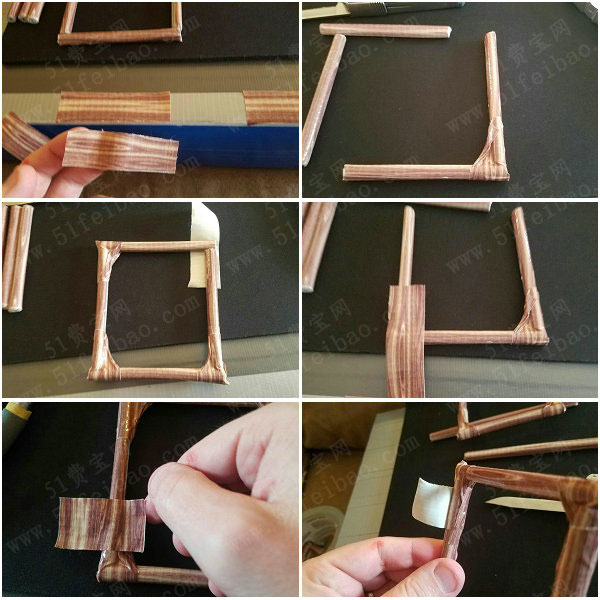 利用胶纸带diy手机摆放支架 废旧物品手工制作 51费宝网