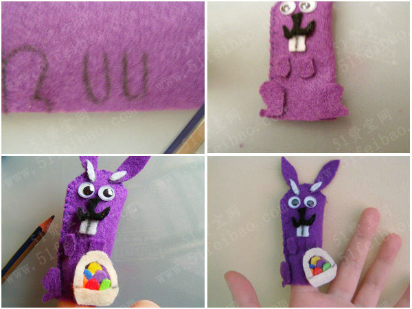 不织布碎diy复活兔手偶玩具
