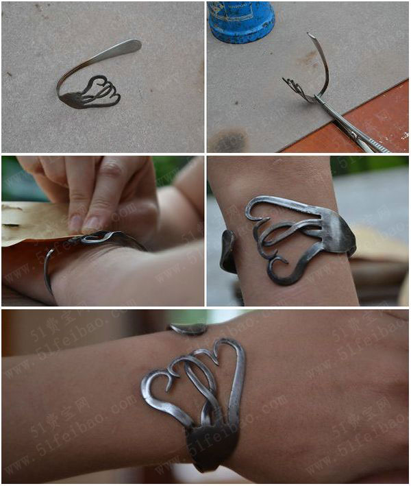 做着玩的一个diy叉子手镯 - 废物利用手工diy小制作 - 51费宝网(繁体