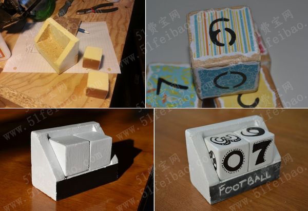 废木板用途:巧用废木头制作骰子万年历图解教程