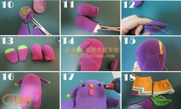 四种办法做可爱袜子娃娃