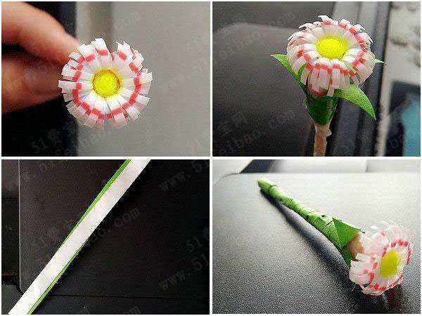 如何利用吸管制做漂亮塑料小花 - 废物利用手工diy小制作 - 51费宝网