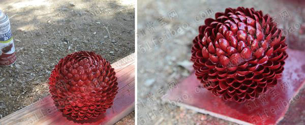 怎么利用开心果壳做漂亮的装饰球摆件