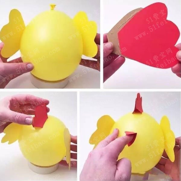 用气球做可爱的鸡年手工diy作品