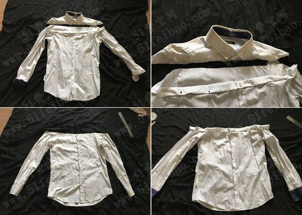 旧衬衣改造一字领露肩小衬衣教程 - 废物利用手工diy小制作 - 51费宝
