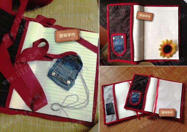 旧裤子废物利用小常识:diy新学期课本书套 - 废物利用手工diy小制作