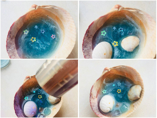 手工制作贝壳里的蔚蓝海洋