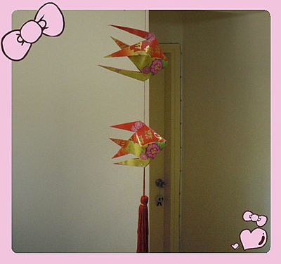旧利是封制作春节神仙鱼挂饰