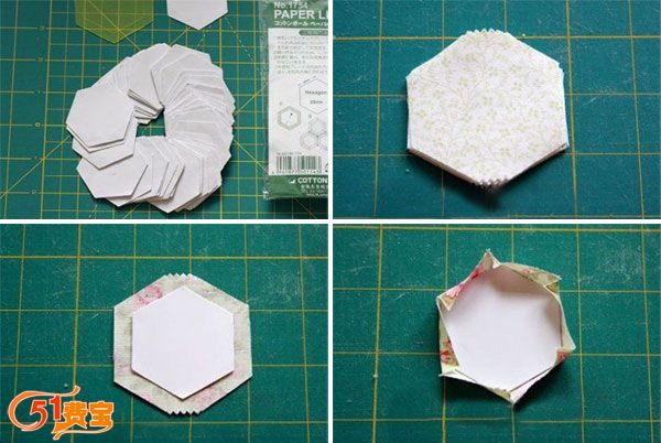 怎么做六角拼布纯棉杯垫