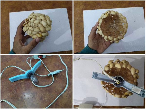开心果壳灯怎么做diy好看的环保灯饰