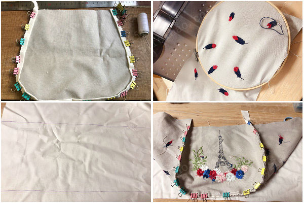 布艺手工作品diy大容量小清新布袋