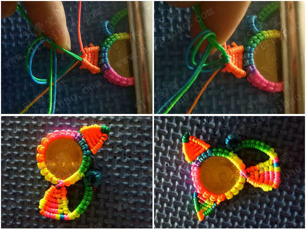 编织五角钱招财猫手工编绳硬币小猫咪挂件