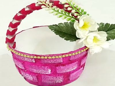 如何改造塑料桶diy玩具小篮子