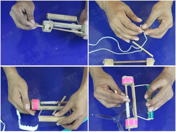 diy竹制飞轮竹蜻蜓的做法图解 - 废物利用手工diy小制作 - 51费宝网