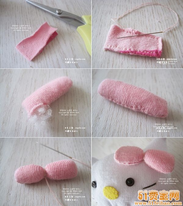 儿童袜子制作Hello Kitty布偶娃娃