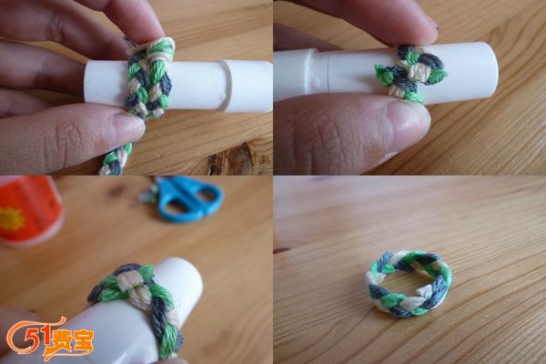 编织手工：用棉线怎么织戒指