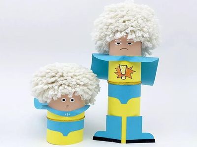 旧纸筒diy电影角色人偶大全