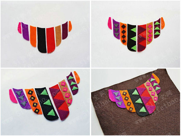 漂亮的diy拼布不织布吊饰项链 - 废旧物品手工制作 - 51费宝网