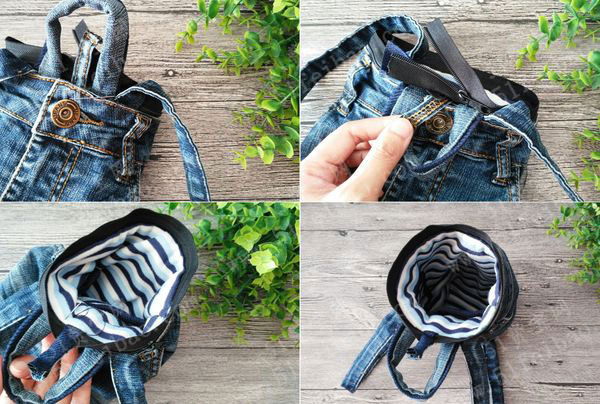 旧裤改造迷你牛仔双肩包