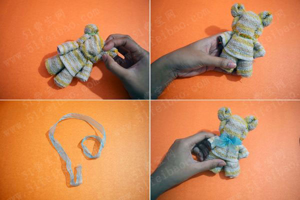 如何叠毛巾做一只可爱泰迪熊