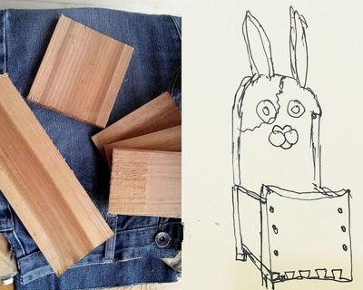 旧床板改造监狱兔木制花盆创意手工教程