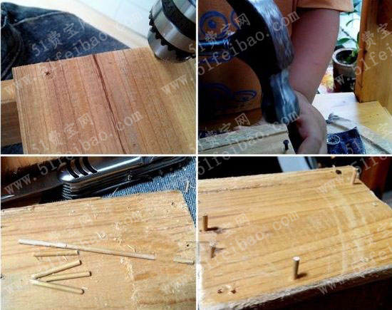 旧床板改造监狱兔木制花盆创意手工教程