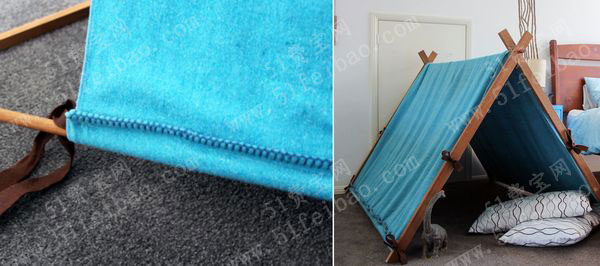 使用剩余木板做一个可以布置在卧室的儿童活动帐篷